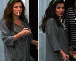 Anna Belknap smoking